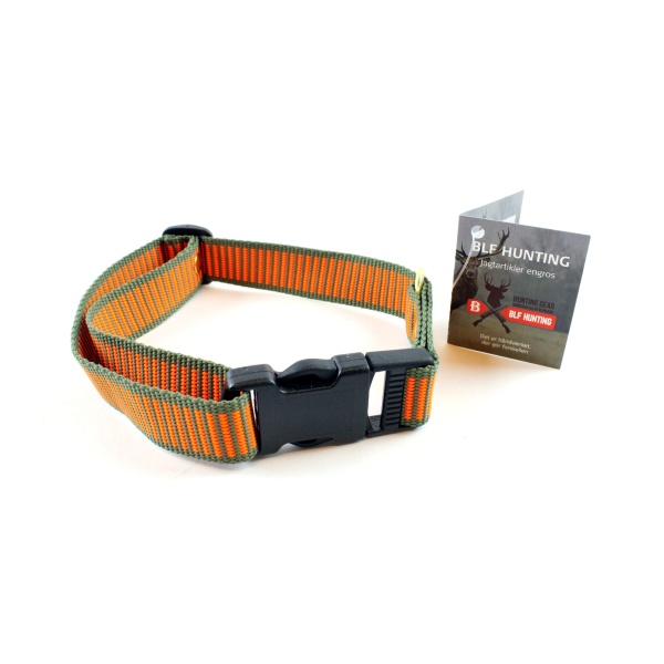 Halsbånd 60cm 25mm Webbing Grøn/Orange