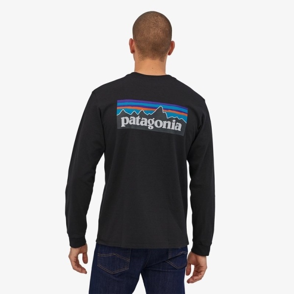 Patagonia M's L/S Logo Responsibili-Tee - Black - Image 2