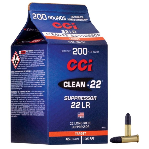 CCI 22lr Clean-22 Suppressor 45gr 305 M/sek 200 Stk.