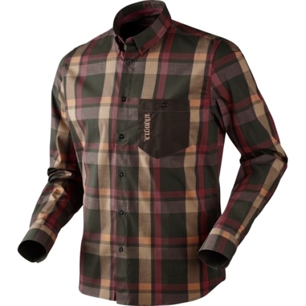 Harkila Amlet skjorte Burgundy/Brown
