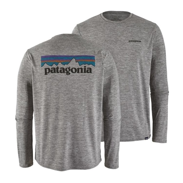 Patagonia Men's Capilene CoolD Langærmet Grå Tryk