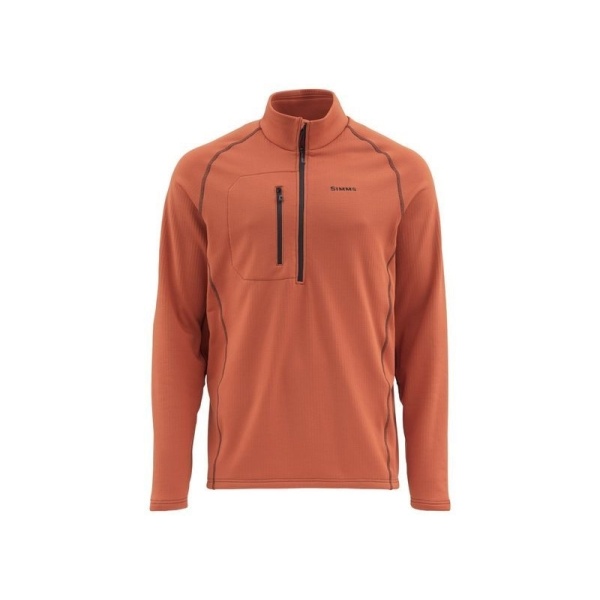 Simms Fleece Midlayer Top - Simms Orange