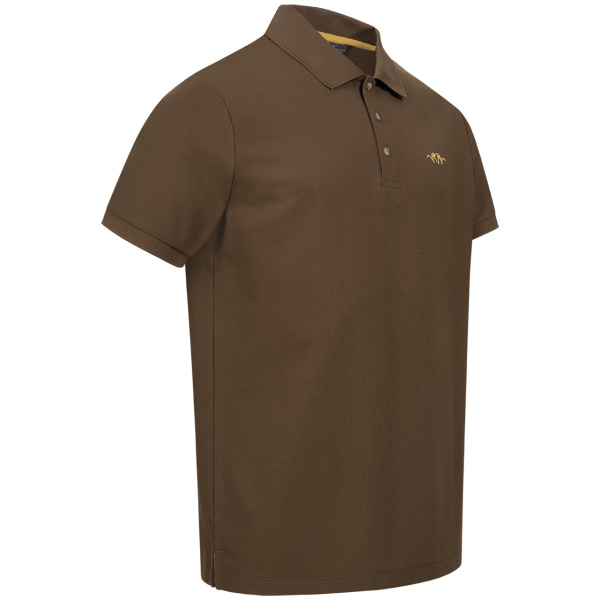 BLASER Solid 25 Polo Dark Brown - Image 3
